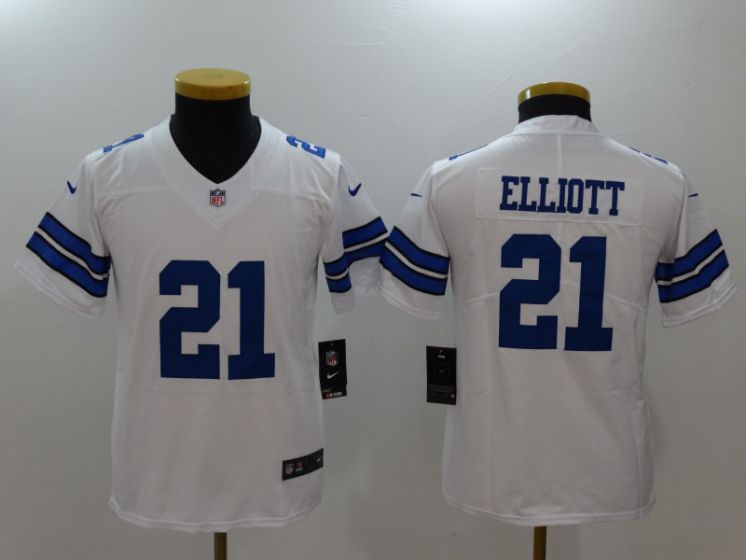 Youth Dallas Cowboys #21 Elliott White Nike Vapor Untouchable Limited NFL Jerseys->los angeles angels->MLB Jersey